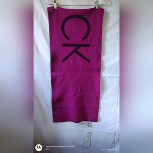 Calvin Klein Pink Scarf with Black Logo